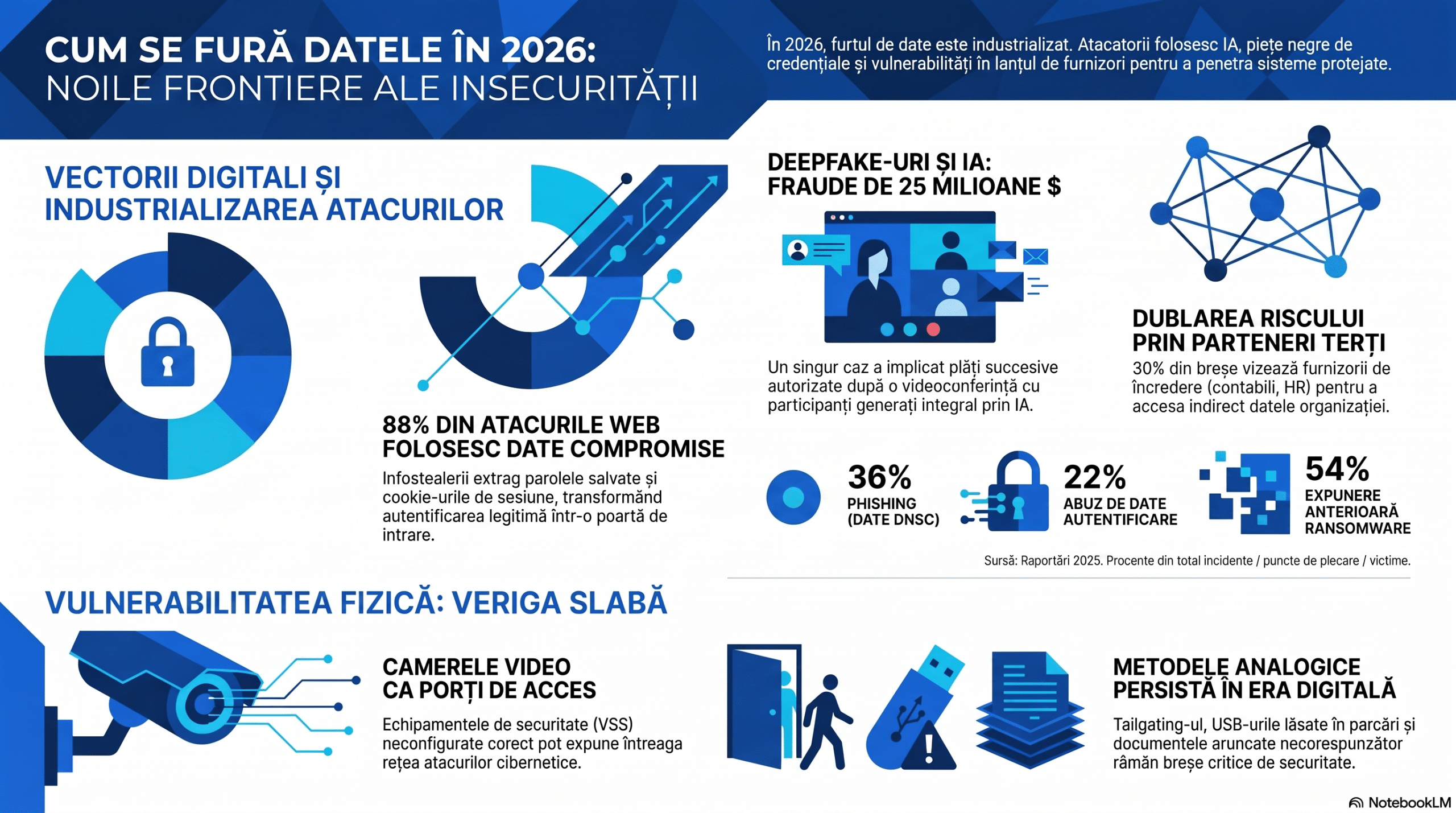 Află cum are loc furtul de date în 2026, care sunt cele mai mari riscuri și ce măsuri practice poți aplica pentru a proteja datele personale și organizația.